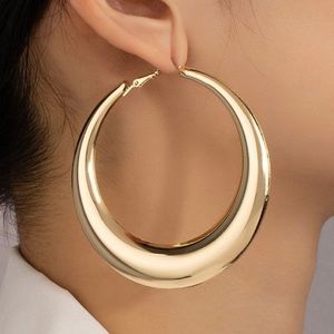 Large gold hoop earrings